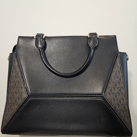 Michael Kors Prism Large Animal-Print Calf Hair and Leather Satchel - Picture 5 of 7